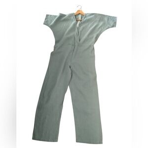 Love and Confuse 100% Linen Jumpsuit Wrap style top Kimono Inspired Sleeves SM